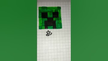 Minecraft pixel art 💚 #minecraft #pixelart #drawing #tutorial #shorts #aesthetic #shortsdrawing #art