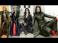 beautiful latex leather long power dresses for women and girls