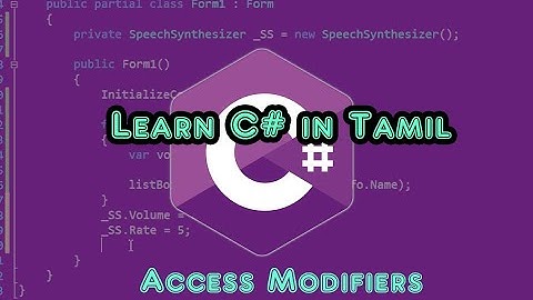 Access Modifiers in Tamil - Part 1