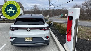 Charging a VW ID.4 at a Tesla Supercharger!