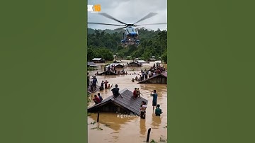 Helikopter Bantuan Datang Membantu Korban Banjir Bandang #banjir #shortsfypシ #trending