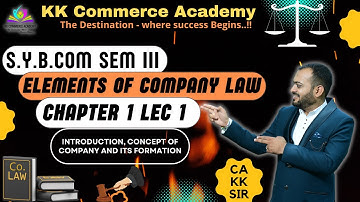 Sybcom Semester 3| Elements of Company Law | Chapter 1| Introduction, Concept of Company | Lecture 1