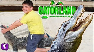 we feed hot dogs to crocodiles at gatorland giant tortoises in florida trip with hobbykids