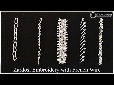 Zardosi Hand Embroidery Work with French Wire