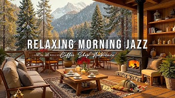 Relaxing Morning Jazz at Outdoor Coffee Shop Ambience ☕❄ Soft Winter Jazz Music to Start Your Day