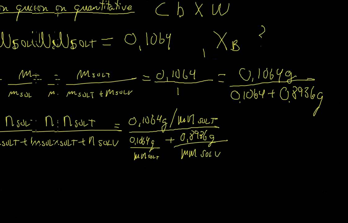 12D-Fraction massique vers fraction molaire et molalité - MrProfdechimie - YouTube