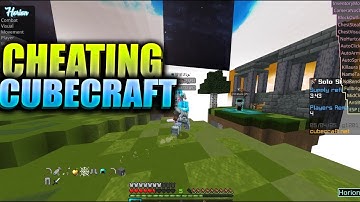 Cheating on Cubecraft! No Ban/No Kick FREE HACK CLIENT HORION