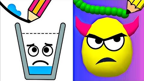Draw To Smash VS Happy Glass Logic Puzzle Game Mix Level