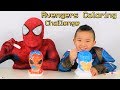 SUPERHERO COLORING CHALLENGE!!Spiderman VS Captain America Avengers Fun With Ckn Toys