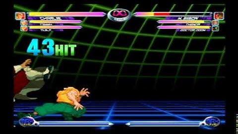 Marvel vs Capcom 2 (PS2): Guile, Charlie and Cammy 59 Hit DHC Combo