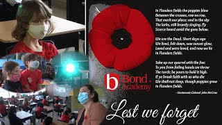 Remembrance Day 2021 Virtual Ceremony at Bond Academy