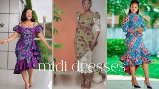 50 trendy midi ankara dresses/styles African fashion dresses 2022
