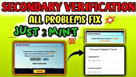 Secondary Verification Code Problem Solved Pubg Mobile//ml problem @No_BGaming