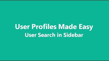 User Profiles Made Easy - User Search Sidebar