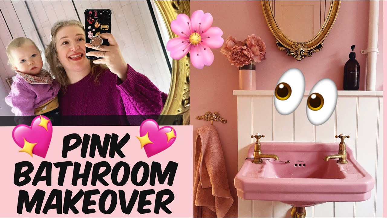 Pink bathroom update! colourful home tour