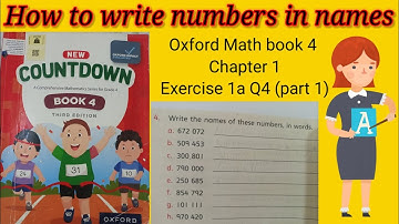 Oxford Math class 4 | New Countdown | Exercise 1a Q4 (part 1)