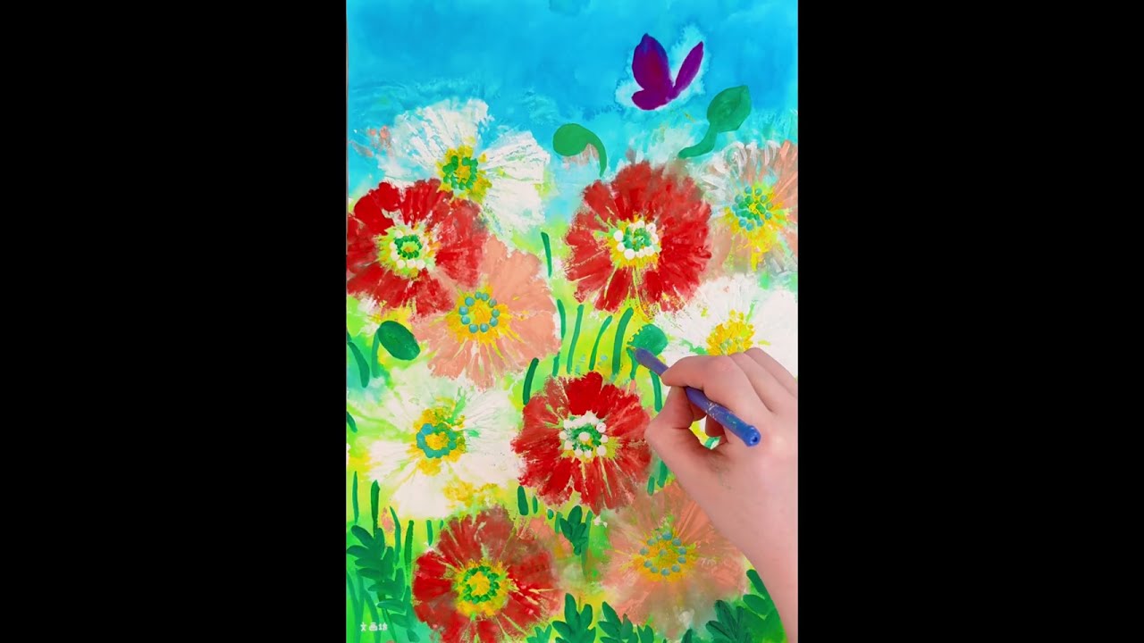 Super Easy Watercolor! Fun! Paint Vibrant Poppies and Butterflies