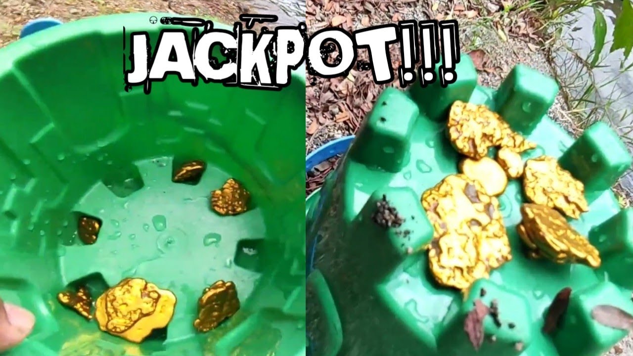 Lets find gold nugget here in the volcanic river /I found gold nugget