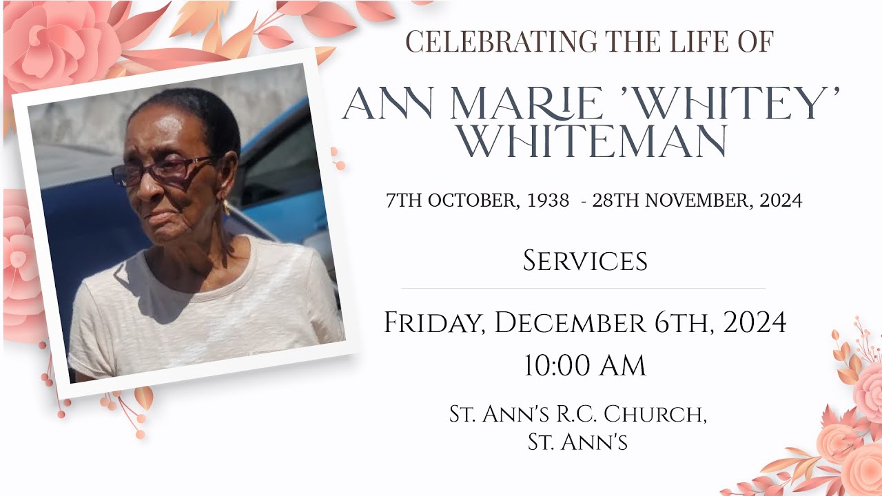 The Funeral Service of Ann Marie 'Whitey' Whiteman - YouTube