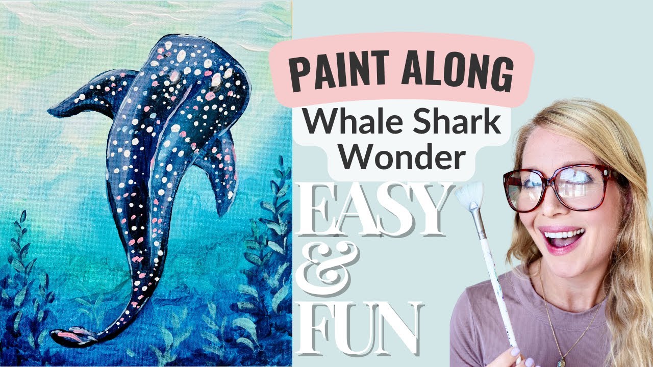 🌊🦈 Whale Shark Underwater | Easy & Calming Acrylic Painting for ...