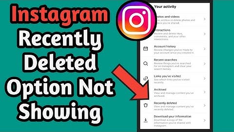 Instagram Recently Deleted Option Not Showing Problem Solved