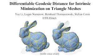 Differentiable Geodesic Distance for Intrinsic Minimization on Triangle Meshes