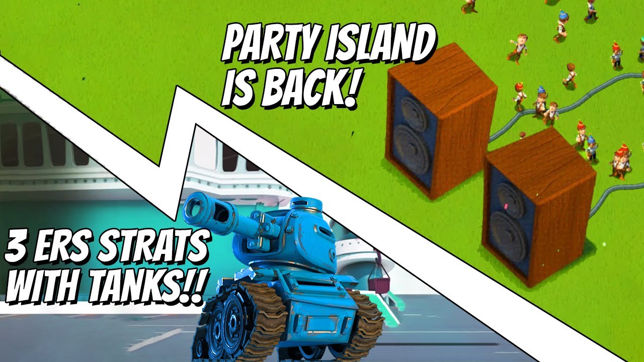 Boom Beach Party Island + Tanks in GOLD on Warships
