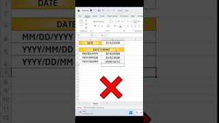 Change Date Format in Excel #excel #exceltips #ytshorts #youtubeshorts #shorts
