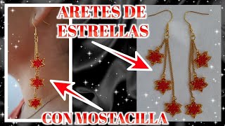 🌟 ARETES DE ESTRELLAS (FACIL DE REALIZAR) CON MOSTACILLA / PASO A PASO / easy to make earrings