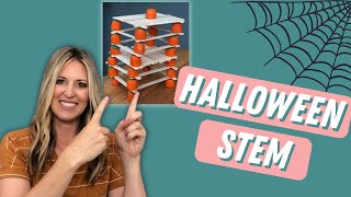 Candy Corn Pumpkin Tower Halloween Stem Challenge