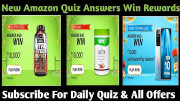 Muscletech, Oziva And Redmi -10 Amazon Quiz Answers !! Chance To Win Prizes & Exiting Rewards