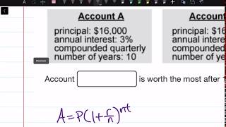 How to Compare Compound Interest Accounts: Lesson 6-3, Example 5 | Mathematics by Queen Beauté