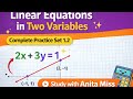 Linear Equation in Two Variables | Complete Practice Set 1.2 | SSC Maths