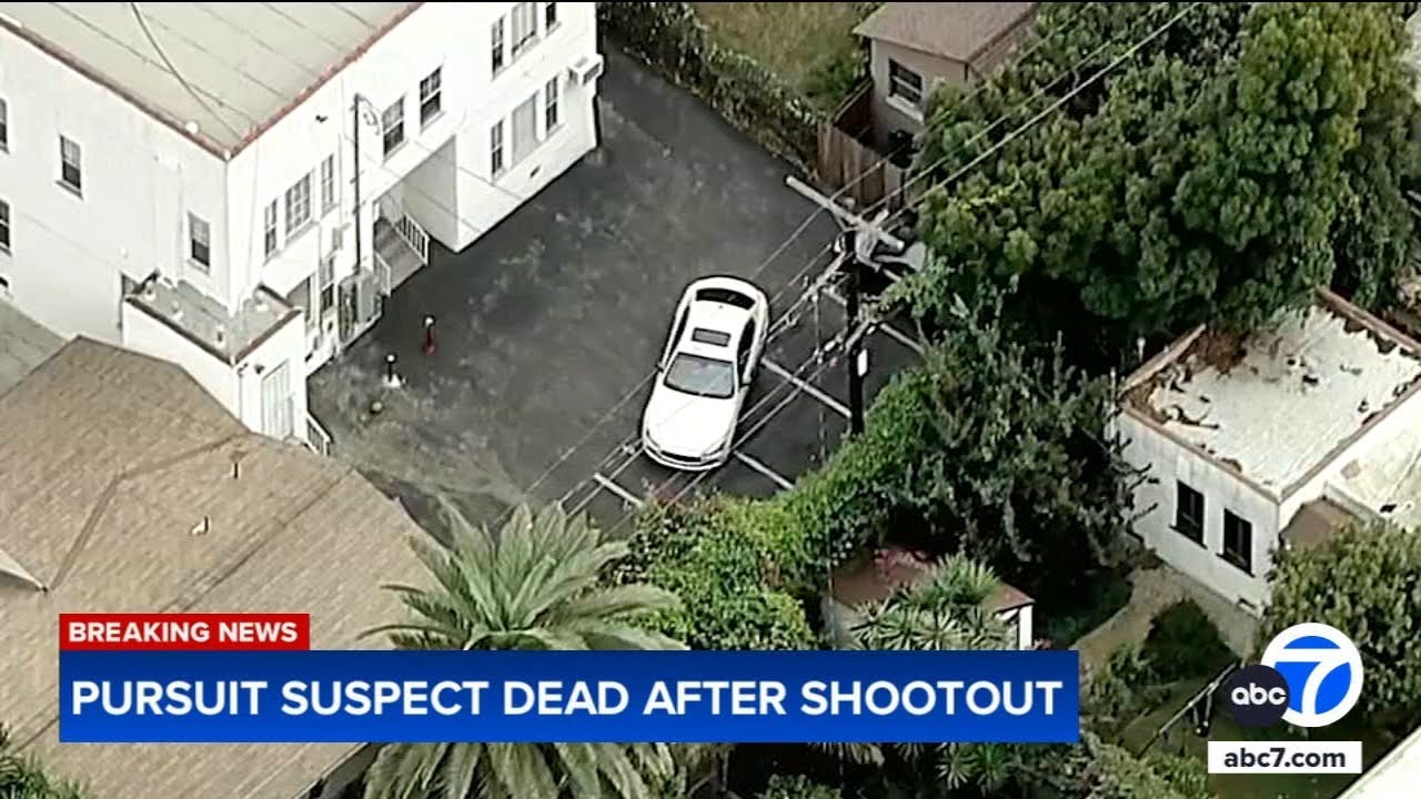 Man dies a day after chase, shootout with LAPD in West Adams - YouTube