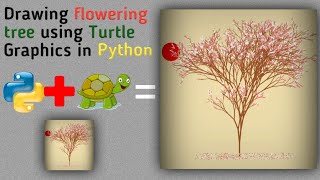 Drawing flowering tree using Turtle Graphics,Math,Random in Python | Simple Python Project | #shorts