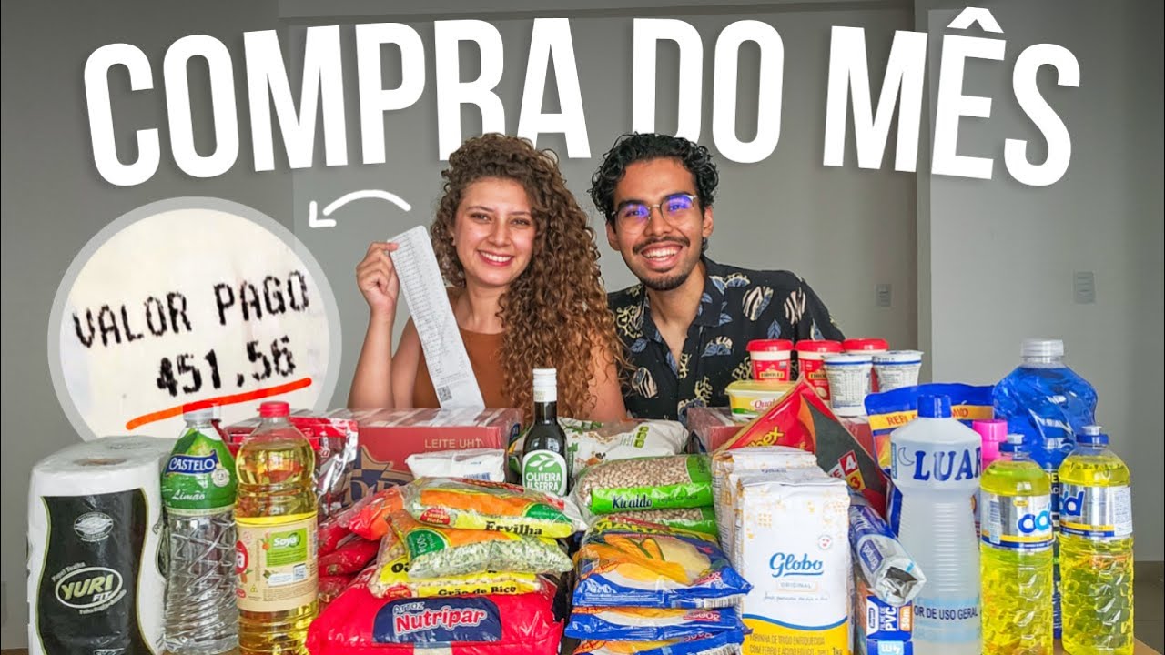 COMPRA DO MÊS PARA DUAS PESSOAS COM R$ 450! (compramos muita coisa)