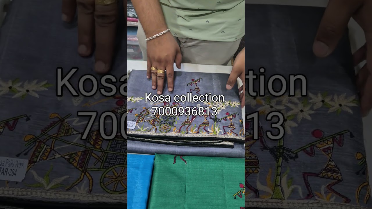 semi kosa silk saree with embroidery work | 7000936813