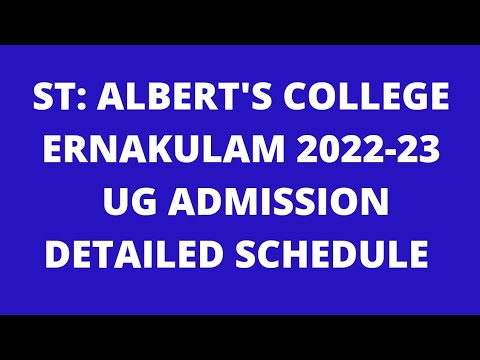 St: Albert's ekm ug admission schedule 2022