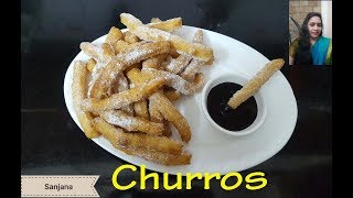 Churros : Eggless Churros Recipe| Mexican/Spanish Desserts|Mexican  Dessert|Ghar ki Angeethi#75