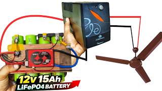 15Ah LiFePO4 Battery Celling Fan Backup Test 🔋 | UPS Inverter Real Time Discharge | 100% to 0%