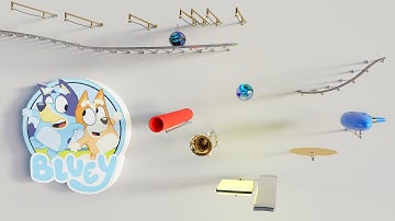 Bluey Theme Played on Different Instruments With Marble!
