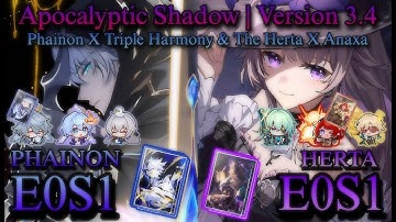 E0S1 Phainon Sustainless & E0S1 The Herta x E0 Anaxa | Apocalyptic Shadow 4 | 3.4 Honkai: Star Rail