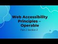 Web Accessibility Principles: Operable