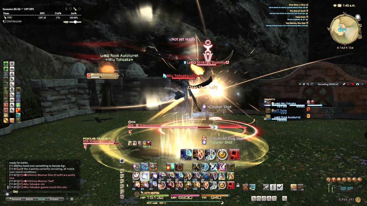 「Yun_Tsuri」MCH rotation v.4 - 1340 DPS MIUTOHSAKA - i210 - YouTube
