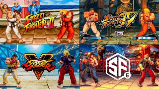 Evolution of Ryu vs Ken fight in Main Street Fighter Games | 2K 60FPS #streetfighter6 #sf6