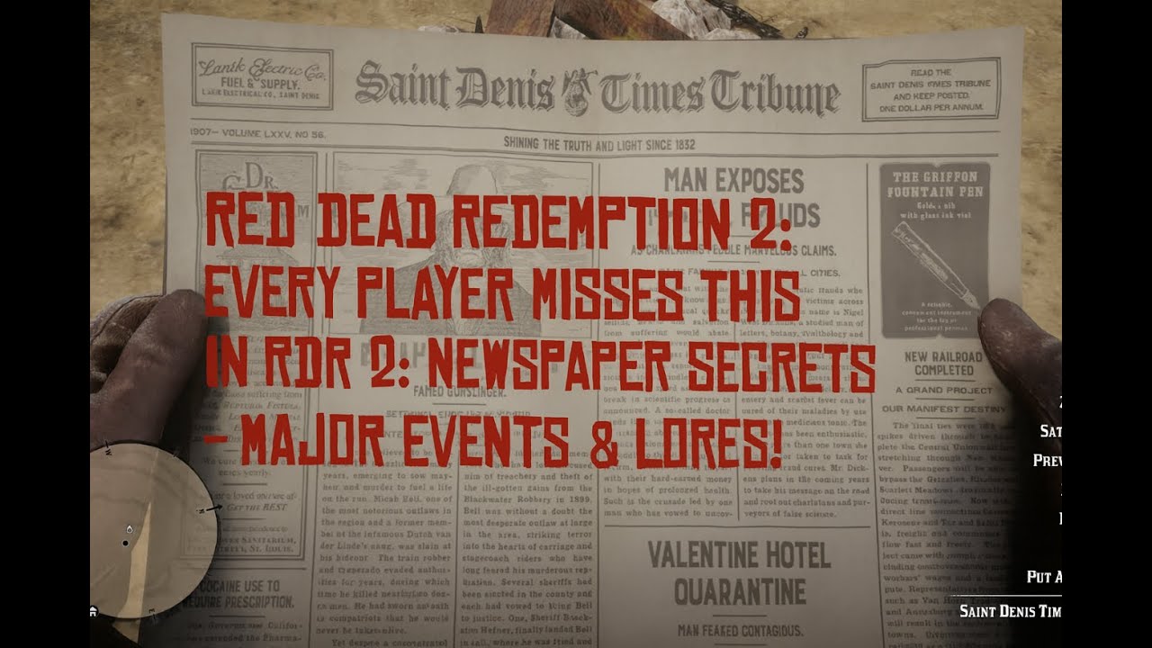 RED DEAD REDEMPTION 2: EVERY PLAYER MISSES THIS IN RDR2: NEWSPAPER ...
