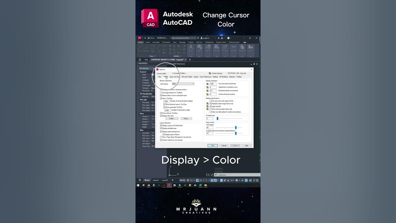 How to change cursor color autocad tutorial youtube
