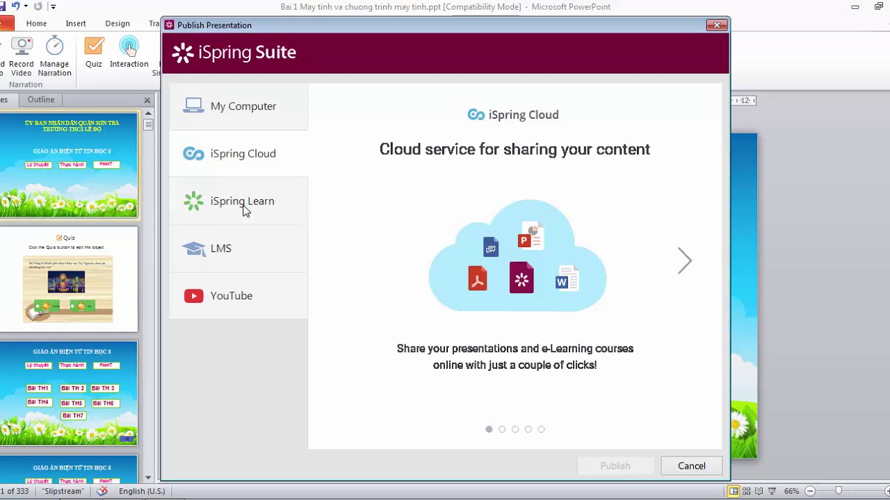 อีรันนิ่ง Update 2022 Bài giảng Elearning | Xuất bản bài giảng E-Learning trong iSpring Suite