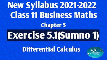 11th Business maths Exercise 5.1(sumno 1)