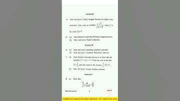 Complex analysis msc maths 1st sem PYQ KUK | PREVIOUS YEAR QUESTION PAPER OF M.SC MATHS #mscmath